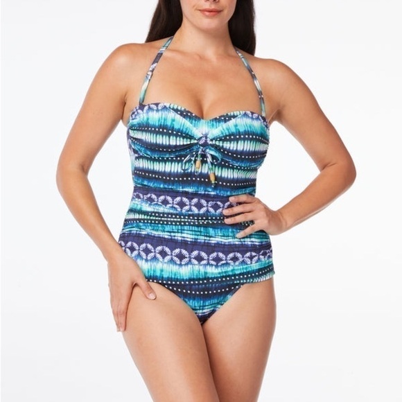 New Bleu by Rod Beattie Draped Bandeau
Tankini Top - Navy Blue 8 New swinsuit - Picture 9 of 15